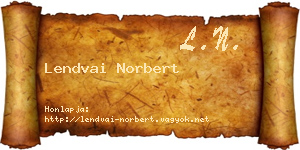 Lendvai Norbert névjegykártya